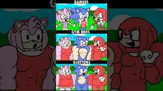 #sonic #amy and knockles #geek #gymbro #animation