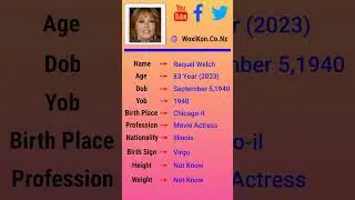 Raquel Welch - Profession, Biography, Birthdate, Family, Wiki & More