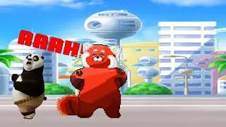 Mei Lee (turning red) Vs  Po (kung fu panda)