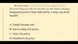Pearson Vue Life Insurance Practice Exam Questions and verified Answers
