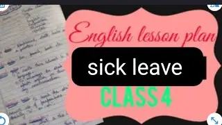 lesson plan for jbt/ deled/ Ett------ Sick leave || Smart Handwritten notes ||