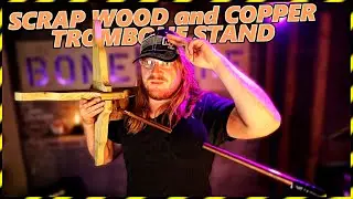 SCRAP WOOD and COPPER diy TROMBONE STAND
