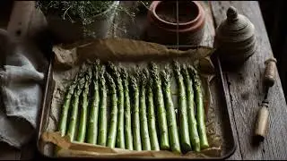 Living alone and cooking asparagus at home. Cozy Winter Cooking