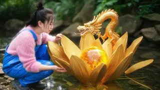 There is a golden light in the water, and the reflection of pearls is too strong