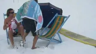 Rimini in inverno: neve in spiaggia