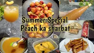 Peach Sharbat Recipe By Vlogs With Nabeela | Aroo Ka Sharbat | Peach Syrup Recipe | Aroo Ka Juice