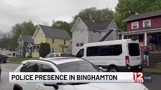 Heavy law enforcement presence on Second Street in Binghamton