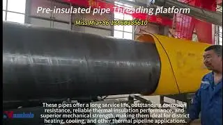 Insulated pipe extruder line.#machine #insulation #pipeline #extruder #factory #coating #hdpe #pipe