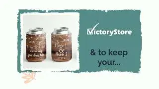 Custom Wedding Can Cooler - To Have and To Hold Brown Wood