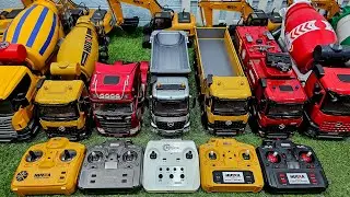 Rc mixer teuck huina 1574 skala 1:14 dump truck excavator truck trailer truk molen