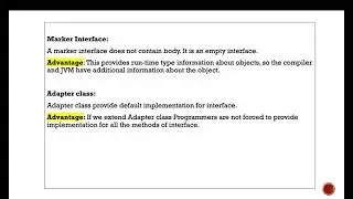 Marker Interface and Adapter class
