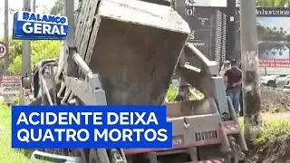 Colisão com caminhão deixa quatro mortos na Régis Bittencourt, em Taboão da Serra (SP)