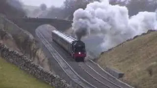 46115 'Scots Guardsman' on Winter Cumbrian Mountain Express at Shap Wells & Birkett Common 22/2/14
