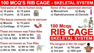 100 Mcqs on Human Skeletal system | Rib Cage mcqs with answers | #ribcage #skeletalsystem #ribs