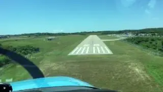 Cessna 172 approach and landing at Block Island, Rhode Island