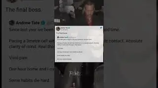 Tate tweet after release from Jail! Subscribe for constant Tate UPDATES #success #viral #fyp #shorts
