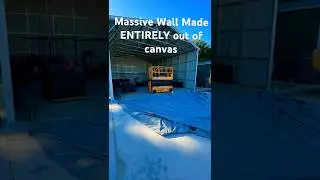 I Built This GIANT 30 Foot Garage Door Out Of Canvas (solo)