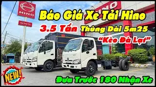 Báo Giá Xe Tải Hino 3T5 Thùng Mui Bạt Full Inox |Hino 3 Tấn 5 Thùng Mui Bạt Nhôm Có Bàn Nâng Hạ