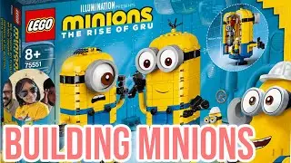 LEGO Minions 75551 The Rise of Gru Brick Built Minions (Stuart/Bob) Speed Build Timelapse #zilnnad