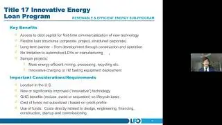 US Department of Energy - Innovative Capital Solutions through DOE's Loan Programs Office