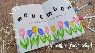 November Bullet Journal Setup🌷Tulip theme BuJo🌷 #2023 #bulletjournal