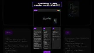 🎨✨ Create Stunning 3D Gallery Animations using just HTML & CSS – no heavy libraries needed!