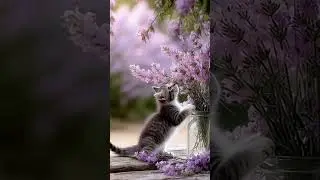 Cute Kitten Enjoying a Magical Spring Garden #cat