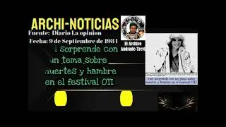 A.N. #14 - yuri sorprende con un tema sobre muertes y hambre en el festival OTI - 9 de Sept. de 1984