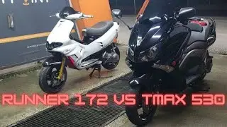 TMax 530 vs Gilera Runner 180 Roll Race 40-140kmh