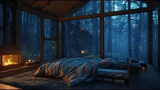 Can’t Sleep Heavy Rain & Crackling Fireplace Sounds for Deep Sleep