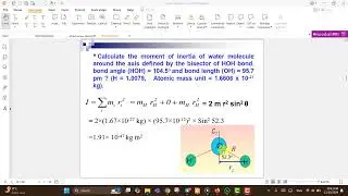 Microwave Example {01} | Calculate the moment of inertia of water molecule around the axis of HOH