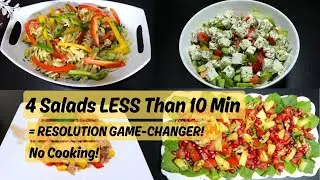 STOP SCROLLING 4 Stupid Easy 10-Min Salads to CRUSH Your 2026 Resolutions (No Cooking Needed!)