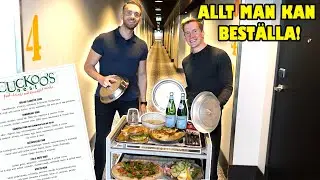 BESTÄLLER  ALL ROOMSERVICE SOM GÅR TILL ETT HOTELLRUM!