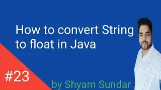 How to convert String to float in Java || Shyam Sundae
