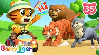Hello There! Jungle Animals Say Hi!🐒| Animals for Kids | Animal Songs & Nursery Rhymes | BarryTiger