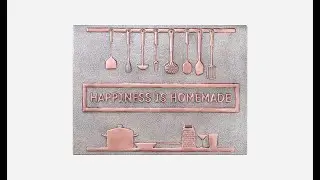 Personalized Copper Backsplash (Kitchen Utensils and Custom Text, Silver&Copper Color)