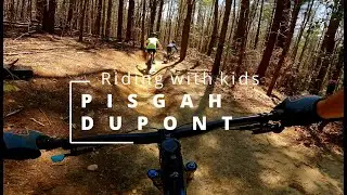 Mountain biking Pisgah and Dupont trails in NC with kids