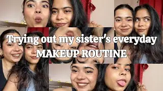 Following my sister's EVERYDAY COLLEGE MAKEUP ROUTINE 🥳| #cdcsisters |#everydaymakeup #collegemakeup