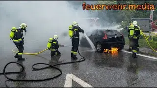 Fahrzeugbrand beim Schnitzl Drive In in Gneixendorf