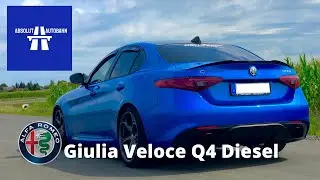 Alfa Romeo Giulia Veloce Q4 2.2 Diesel Top Speed Test Drive on Autobahn | Absolut Autobahn