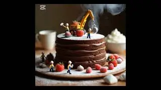 Mini Workers Building a Chocolate Cake 🍫🍓 | Creative Food Art Short