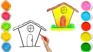 How To Draw cute House Drawing, Painting & Coloring For Kids and Toddlers_🌈🎨 🐋