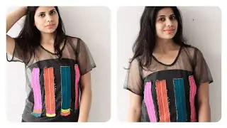 #meshtop  (हिंदी)मेश क्रॉप टॉप बनाये | how to make mesh crop top | trandy top | indori chhori