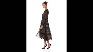 Tadashi Shoji Women's L/S All-Over Lace Dress