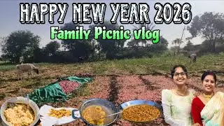 ৩১ তারিখে ফ্যামিলি পিকনিক | Cooking Shev Bhaji, Veg Pulao, Anda Curry & Pakoda | Happy New Year