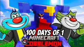👶OGGY Spent 100 DAYS in the NEW POKÉMON Minecraft Mod#1!- (Minecraft ft.Oggy)