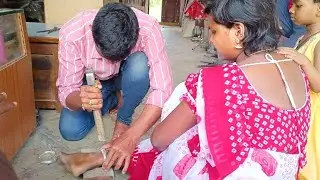 శిరీష కు కాళ్ళ కడియాలు కొట్టిస్తున్నాం..#swapnaswamyvlogs #pochammachethivanta #swapnaswamy