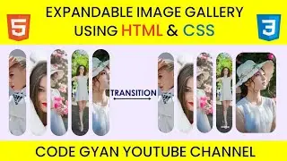 How To Create Expanding Image Gallery Using HTML & CSS | Gallery On Hover. @codegyaneducation