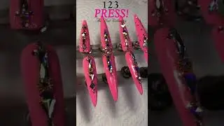 Press On Nails in 1 minute! 3XL Full Bling Stiletto Nails&hellip;in Pink! w/ voiceover #shorts #nailvlog