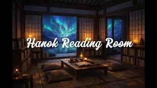 Quiet Reading Music in a Korean Hanok | Aurora Night, Dreamlike Sky